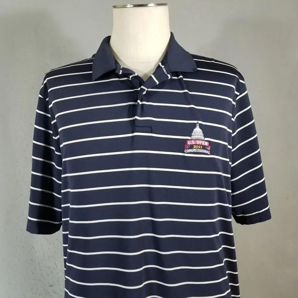 RLX Ralph Lauren Golf Polo Shirt‎ Mens XL Blue US Open Dri Fit Stretch